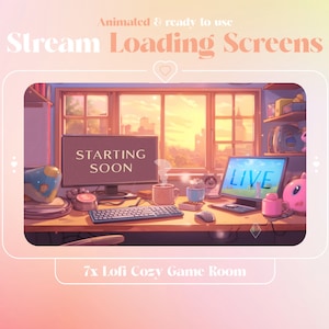 Animated Lofi Gamer Room Loading Screens / Chill / Twitch Overlay / Lo-fi Aesthetic / Screens / Cute / Overlay Set / Streaming Package