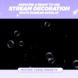 Animated White Bubbles Twitch Stream Overlay: Looping Particle Effect