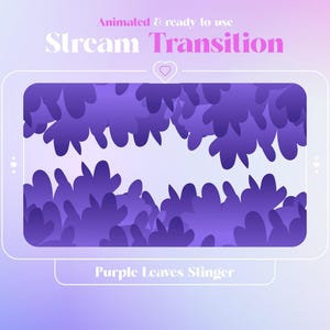 Animated Purple Leaves Transition, Cute Twitch Stinger, Falling Leaf Stream Overlay, Soft Pink Animated Transition, Nature Transition