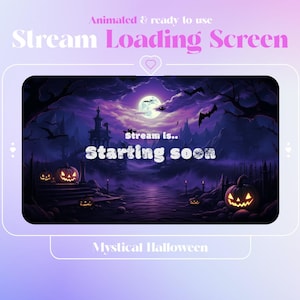 Mystical Halloween Animated Overlay Pack, Stream Pack, Twitch Loading Screens, Animated Screens, Witch, Spooky, Ghost, Lofi,Pumpkin, VTuber