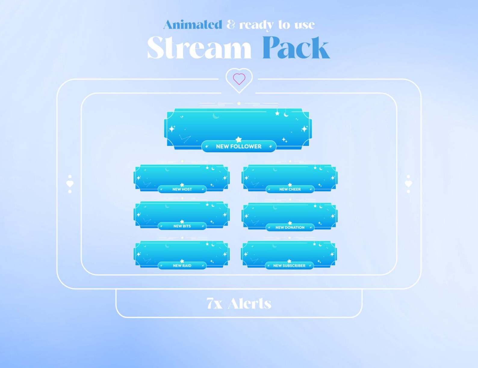 Loading Imagestream Celestial Animated Stream Pack: Twitch Overlays, Alerts, Transitions ...