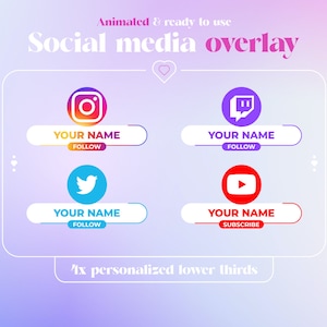 Animated Custom Lower Third: Social Media Stream Overlay