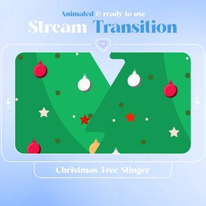 Animated Christmas Tree Twitch Stinger Transition: Vtuber Stream Overlay