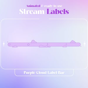 Animated Twitch Purple Clouds Label Bar Overlay