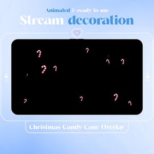 Animierte Twitch Zuckerstangen Overlay, Weihnachten Twitch, Animierte Weihnachtsstream Deco, Feiertage, Frohe Weihnachten, Gemütlich, Vtuber