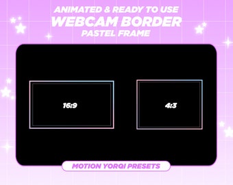 Sovrapposizione webcam animata pastello: bordo streaming Twitch