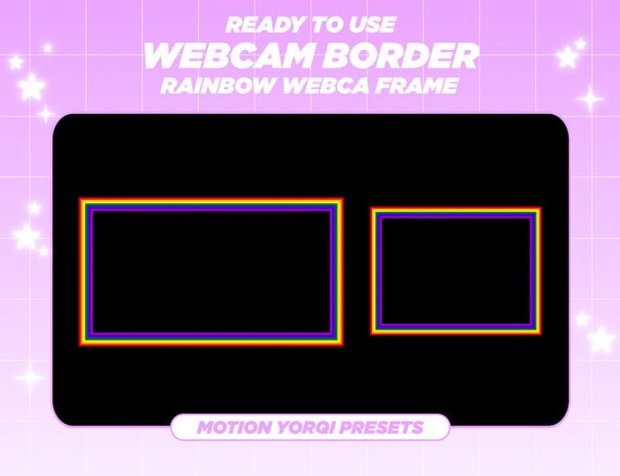 Twitch Rainbow Webcam Frame, Rainbow Twitch Border, Stream