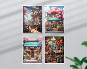 Printable Lofi Anime Shop Print Illustration, Lofi Aesthetic, Japan Poster, Anime Poster,  Anime Wall Decor, Lofi Anime, Anime Print, Art