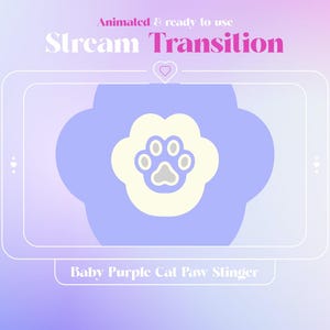 Pata de gato bebé morado - Transición animada - Aguijón - Animación de transmisión - Superposición - Vtuber - Gato - Pata - Activo de transmisión para streamers - Lindo