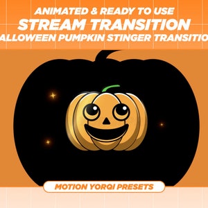 Animated Halloween Pumpkin Stinger Transition: Twitch Stream Overlay