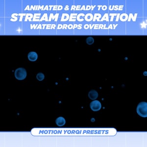 Animated Blue Water Drops Overlay: Calming Twitch Stream Decoration
