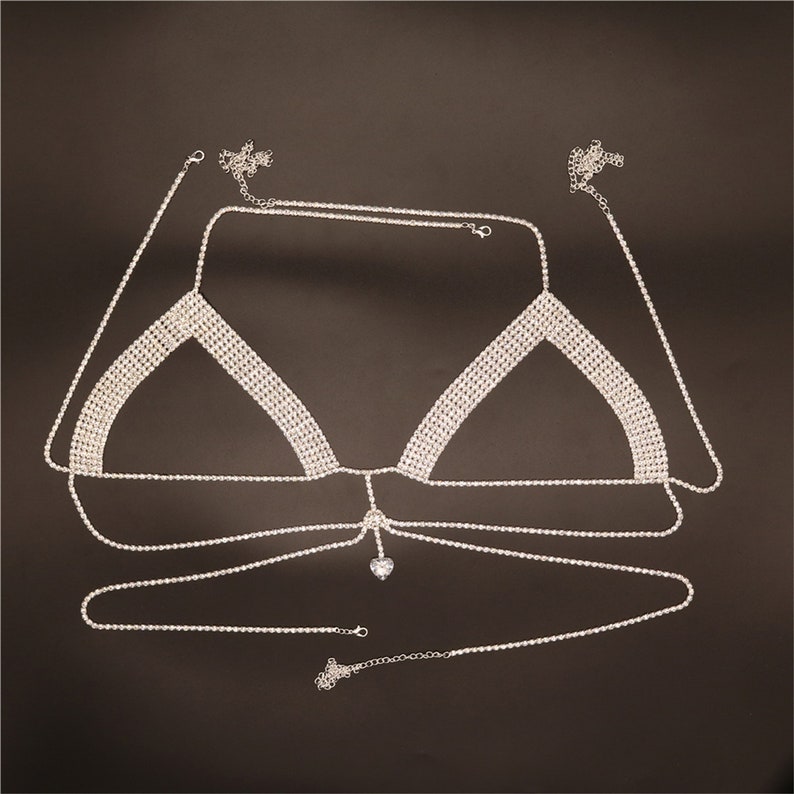 Diamond Chain Bra Chainbody Chain Body Jewelryexquisite Body Etsy