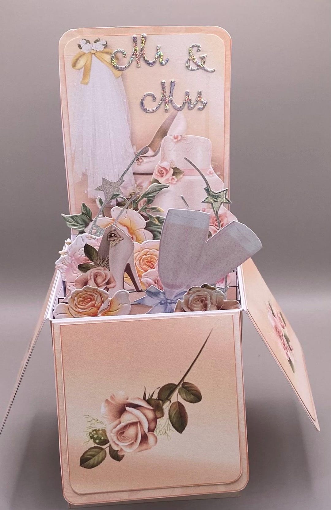 Wedding Pop up Box Card Handmade - Etsy UK