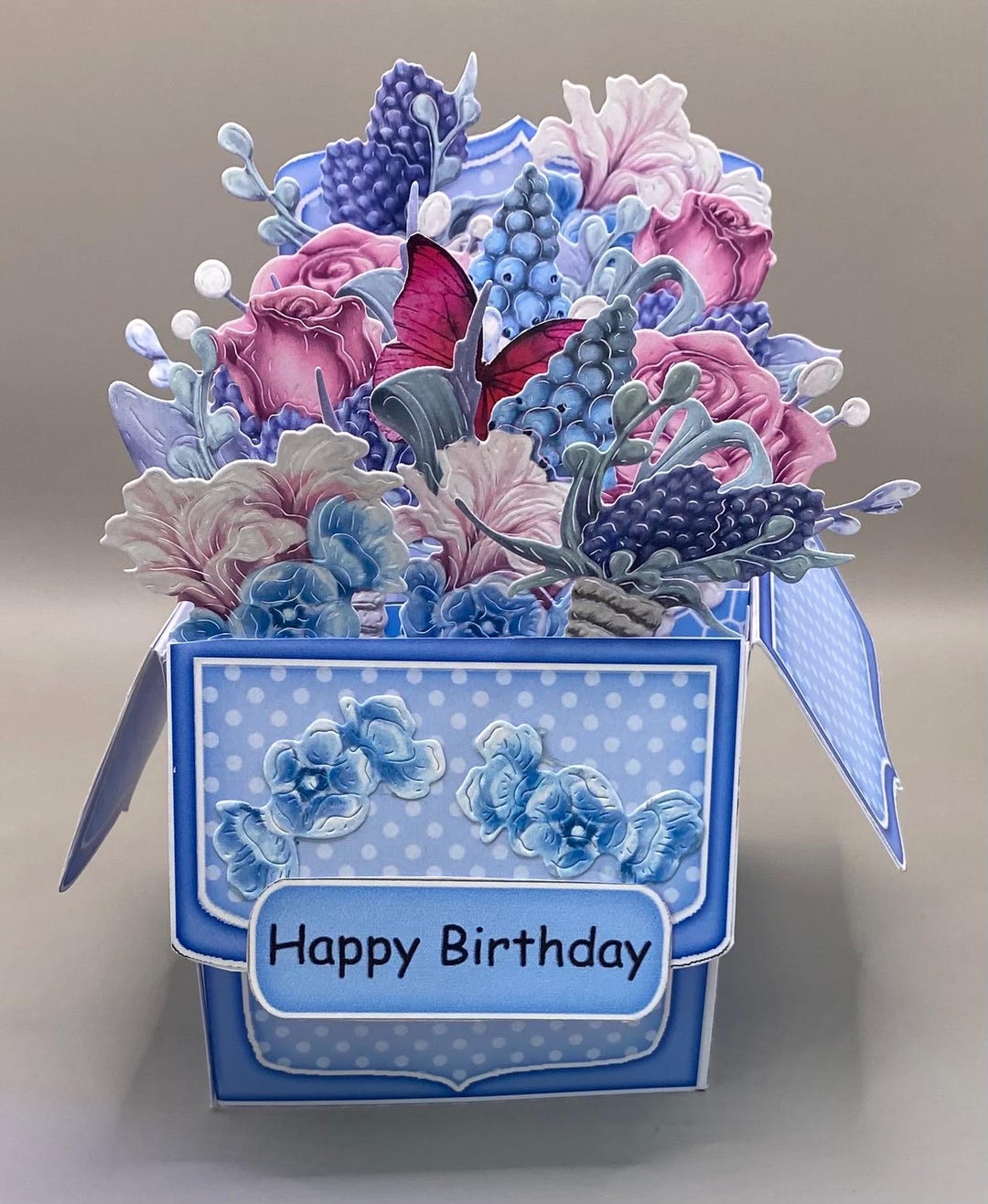 Birthday Flowers Pop up Box Card Handmade - Etsy UK