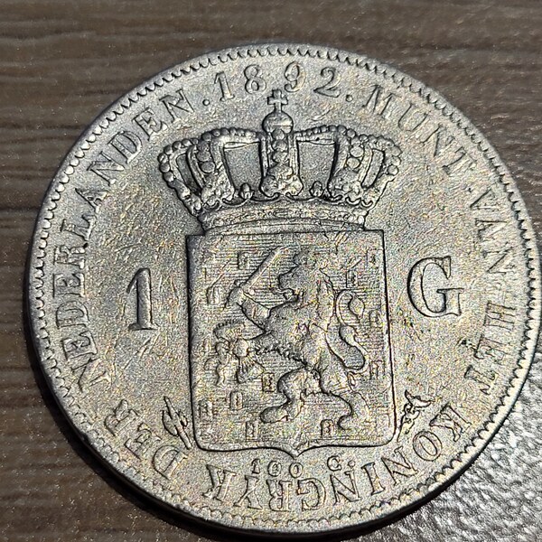 1 silver guilder 1892 Netherlands