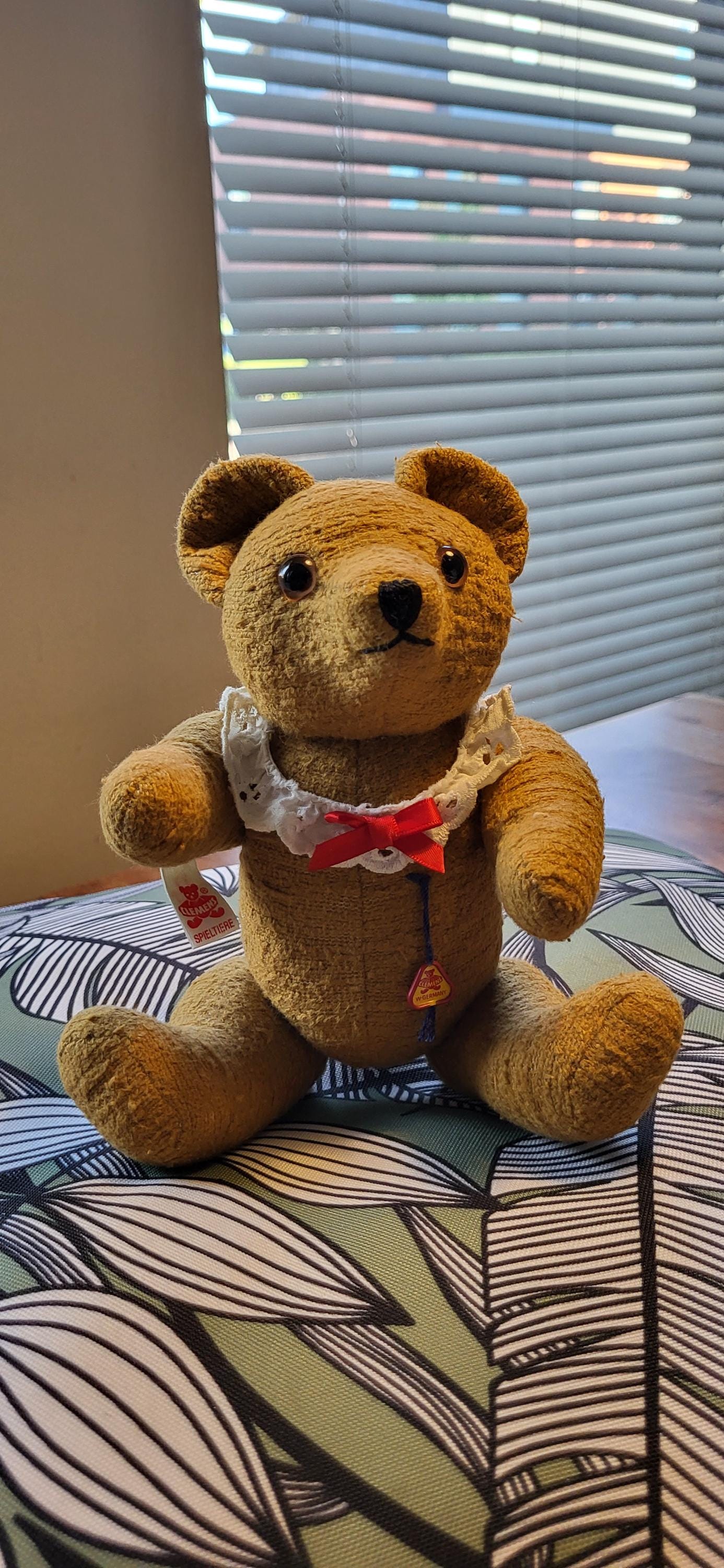 Antique Clemens W-germany Small Mohair Teddy Bear, 22.5 Cm, Fully
