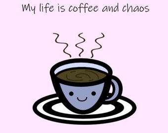 Impresión digital de los amantes del café lindo {Cartel imprimible del café y el caos}
