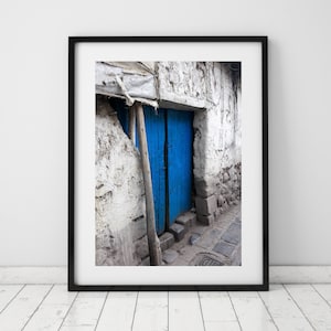 Blue Door Wall Art, Door Architecture Poster, Rustic Vintage Door Print Photo, Living Room Office Wall Decor | PRINTABLE Digital Download