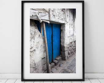 Blue Door Wall Art, Door Architecture Poster, Rustic Vintage Door Print Photo, Living Room Office Wall Decor | PRINTABLE Digital Download