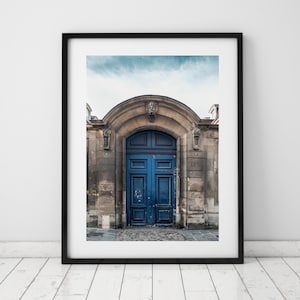Blue and Cream Parisian Door Wall Art, Home Decor Wall Art Prints, Minimalist Living Room Office Wall Poster | PRINTABLE Digital Download