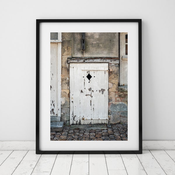 White Wood Door Wall Art, Architectural Decor, Rustic Vintage Door Print , Living Room Office Wall Decor  | PRINTABLE Digital Download