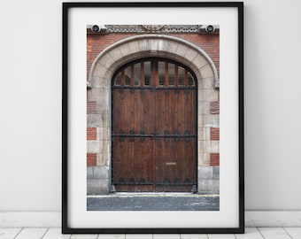 Brown and Red Arched Parisian Door Wall Art, Door Architecture Decor, Door Print Photo, Urban Modern Poster | PRINTABLE Digital Download