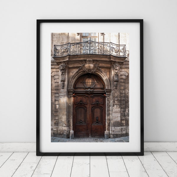 Brown and Tan Ornamental Parisian Door Wall Art, Door Architecture Decor, Door Print Photo, Urban Modern Poster | PRINTABLE Digital Download