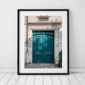 Green and Cream Parisian Door Wall Art, Door Architecture Decor, Vintage Door Print Photo, Urban Modern Poster | PRINTABLE Digital Download