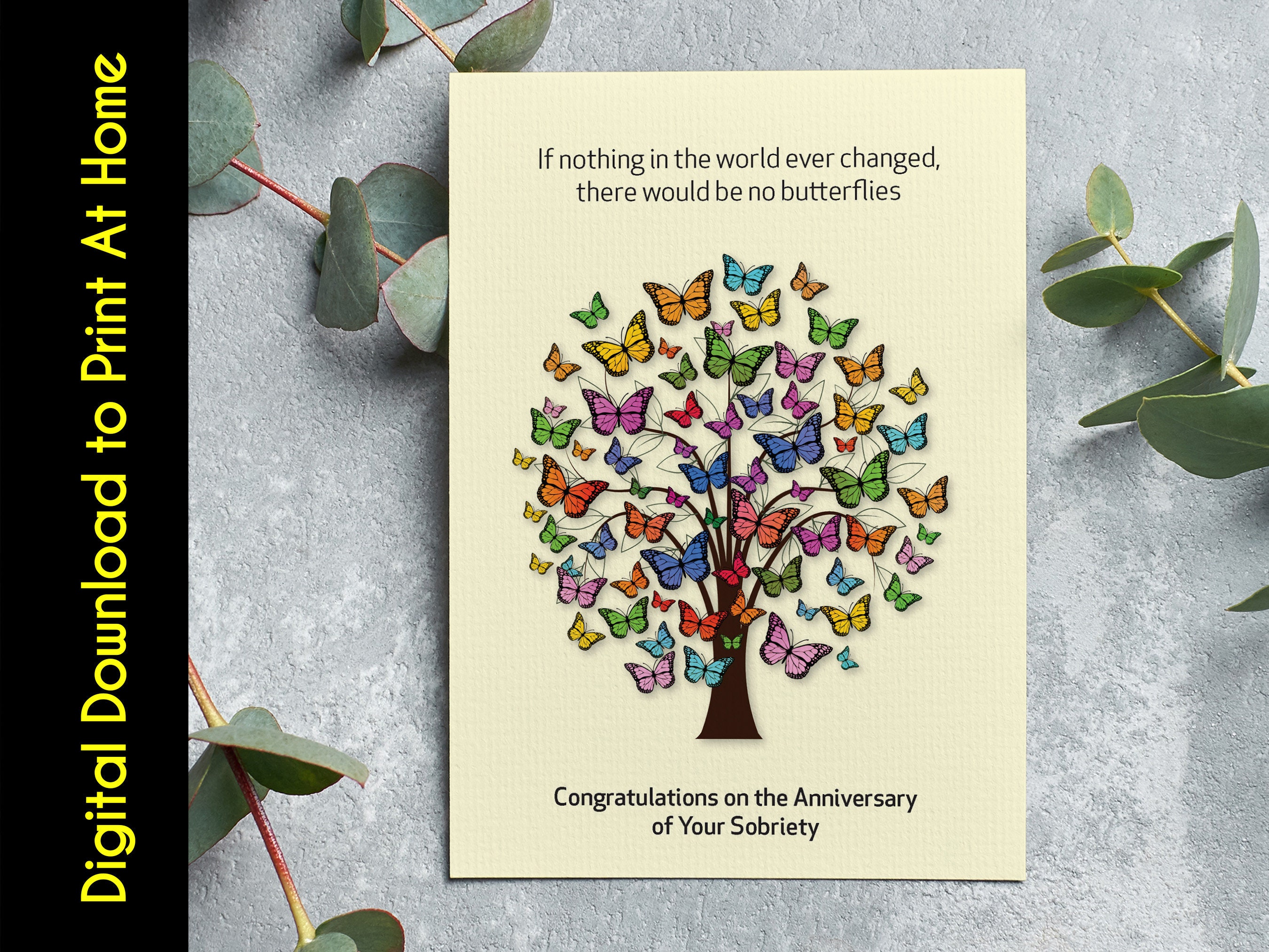 Sobriety Card, Sobriety Gift, Sober Greeting, Digital Download-print ...