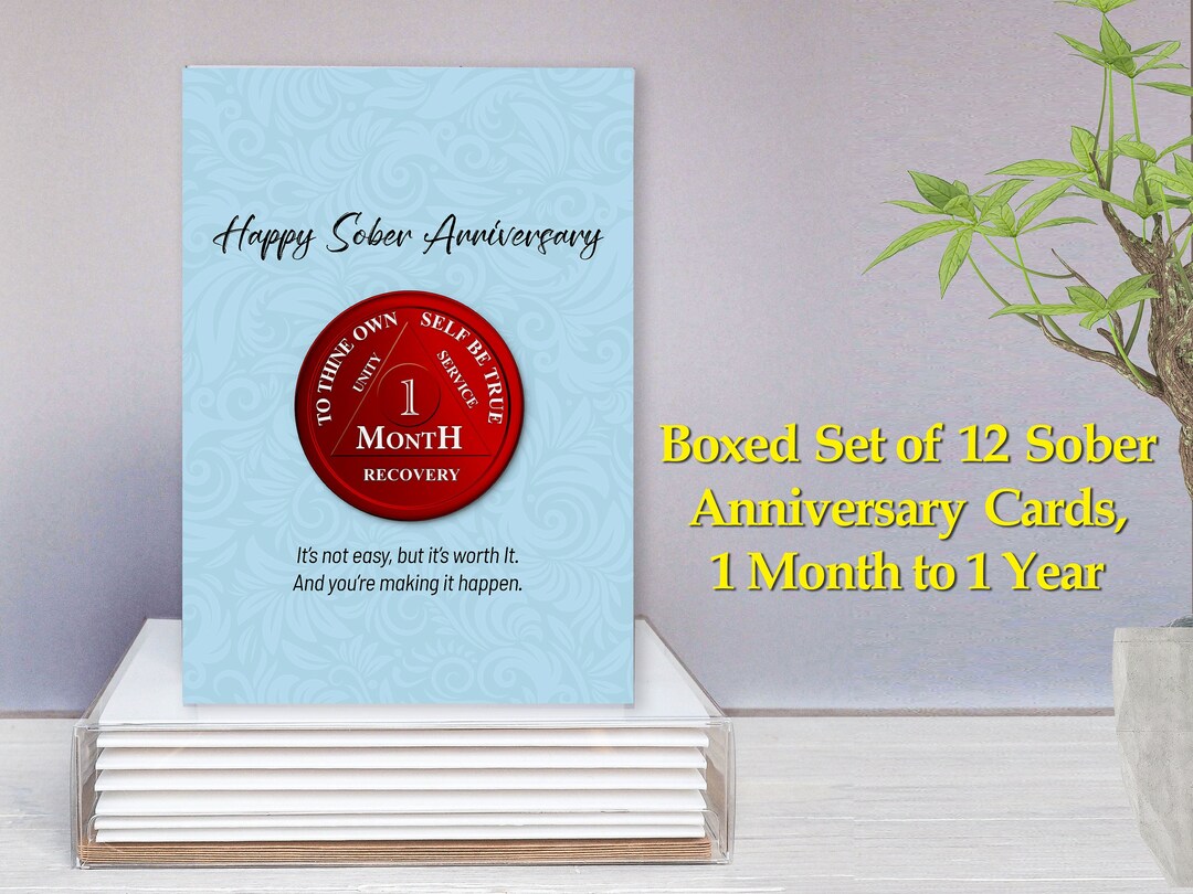 Sober Anniversary Cards, Sober Greeting Card, Recovery Cards, AA Cards