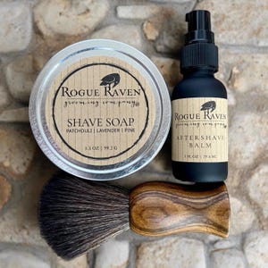 Shaving Gift Set | Men&#39;s Grooming Kit | Shaving Gift Kit | Shave Set | Shave Soap with Aftershave + Brush | Mens Shaving Kit | Wet Shave Set