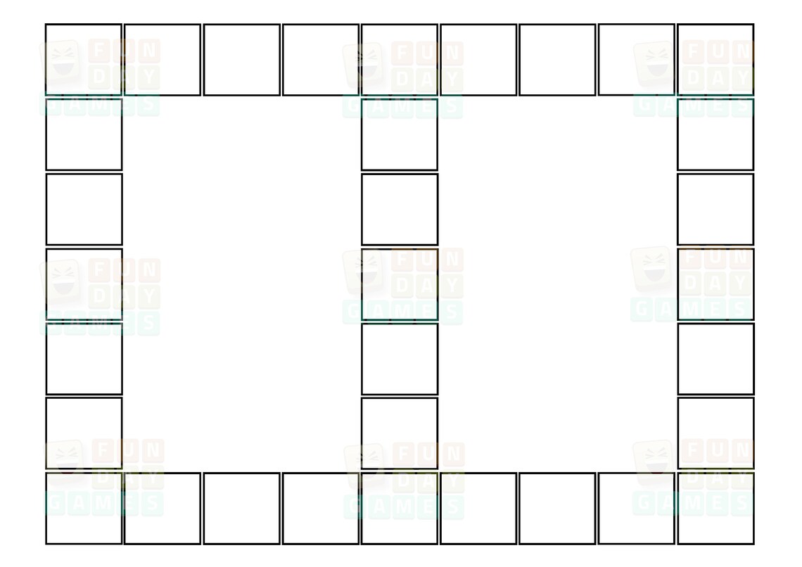 Printable Board Game Template 6, Blank Board Game, Educational Board ...