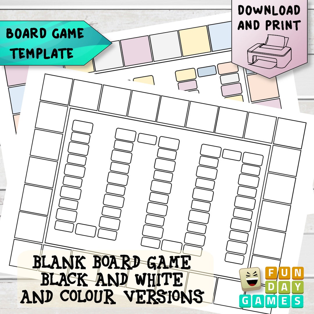 Printable Board Game Template 5, Blank Board Game, Classroom Supplies ...