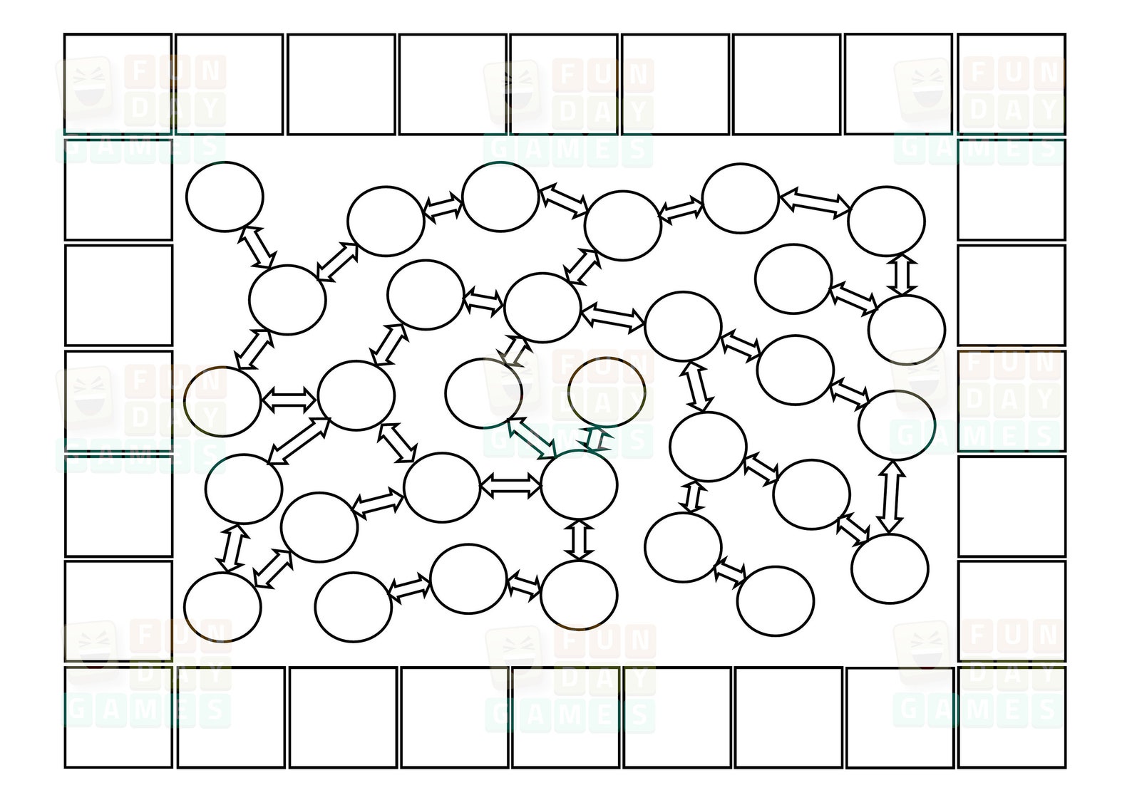 Printable Board Game Template 4, Blank Board Game, Educational Board