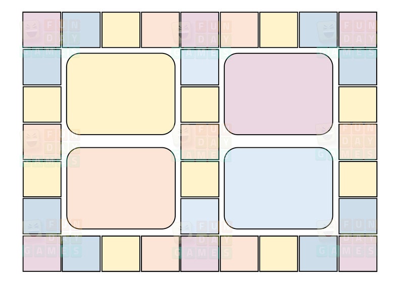 Printable Board Game Template 7, Blank Board Game, Educational Board