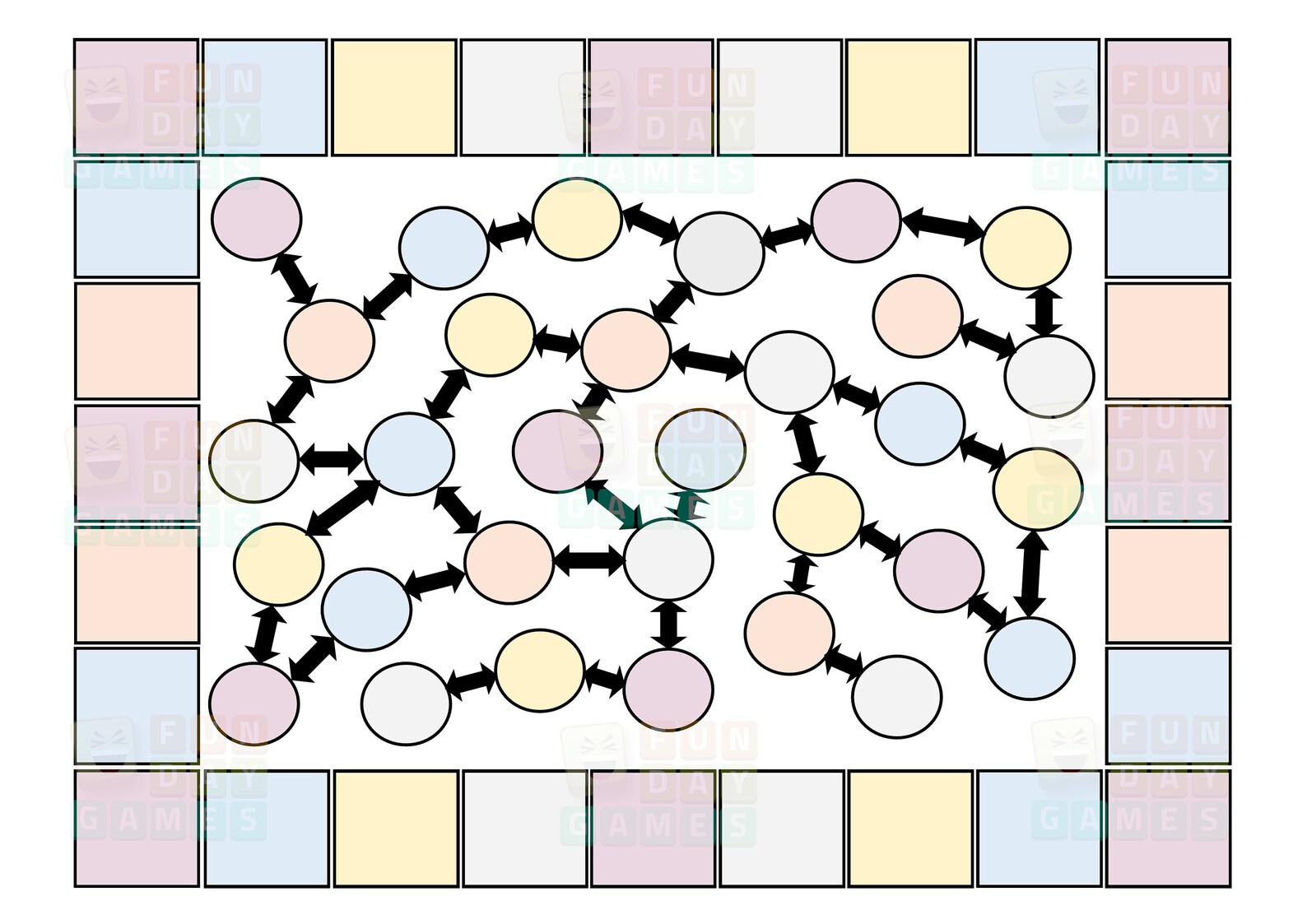 Printable Board Game Template 4, Blank Board Game, Educational Board ...