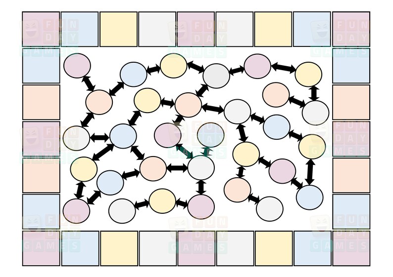 Printable Board Game Template 4, Blank Board Game, Educational Board