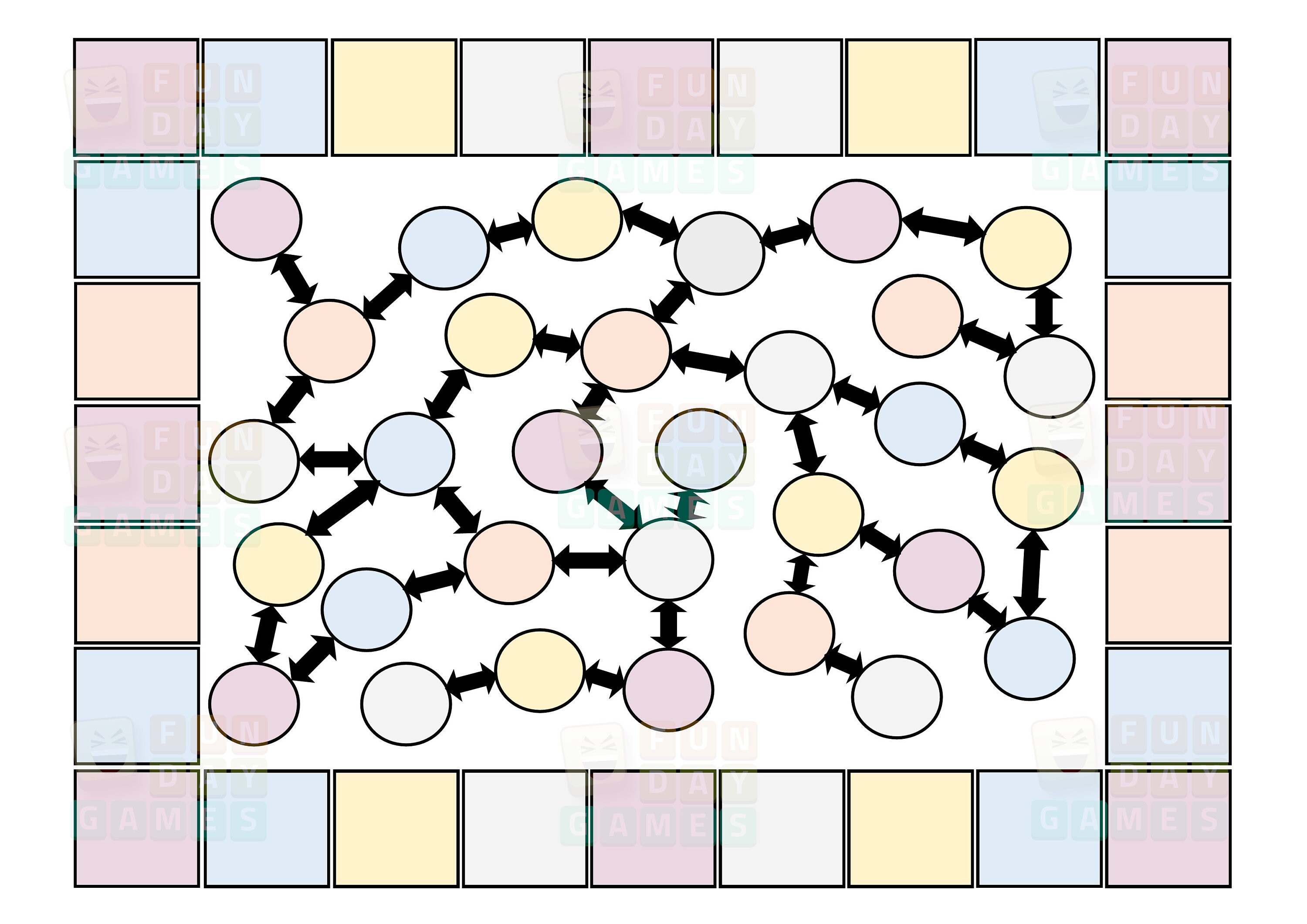 Printable Board Game Template 4, Blank Board Game, Educational Board ...