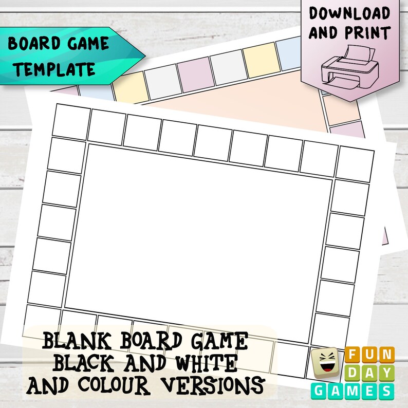 Printable Board Game Template 2, Blank Board Game, Classroom Board Game ...