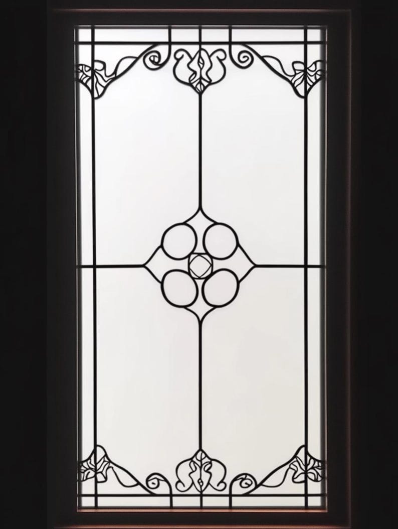 Window Motivs Ornate Ironwork Stained Glass Window Film - Privacy Decorative Film for ...