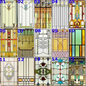 Custom Size Stained Glass Frosted Privacy Window Film Static Cling Retro Style Stickers Shower Bathroom Office Home Decor