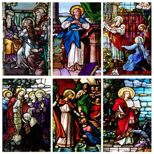 Window Film Frosted Stained Glass Films,Customized Jesus Virgin Mary Church Picture,Home Decor Static Cling Door Stickers