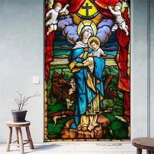 Custom Church Style Window Film Stained Glass Films Jesus Christ Window Door Stickers