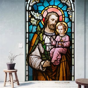Custom Size Stained Glass Films Window FilmJesus Christ Window Sticker Church Style