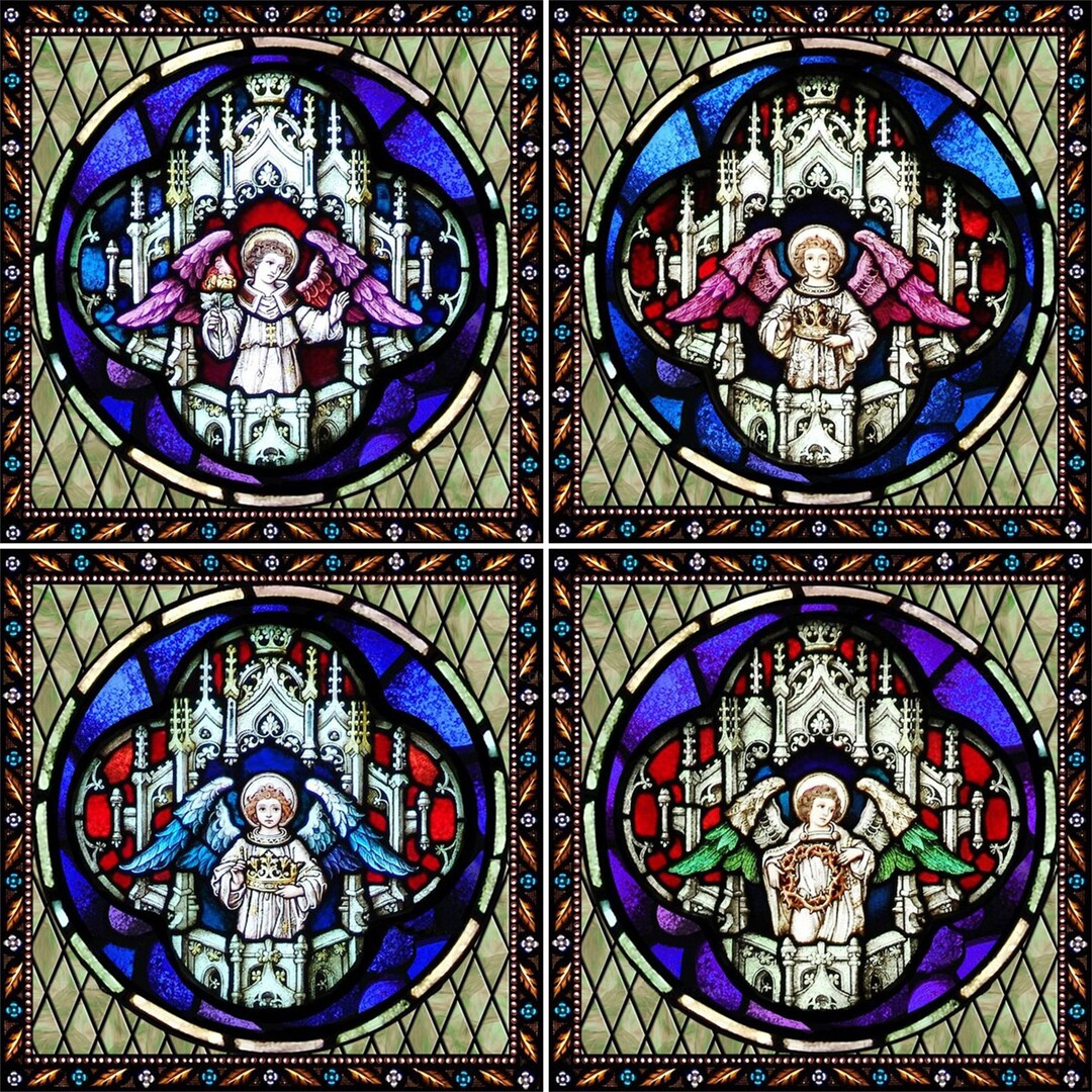 thumbnail image 2 of Retro Church Stained Glass Window Sticker - PVC Adhesive Cling, Frosted Decor For Home 2 of 4