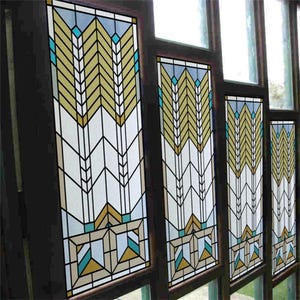 Decorative Static Cling - Stained Glass Window Film, Privacy, Non-Adhesive, Removable Glass Decals