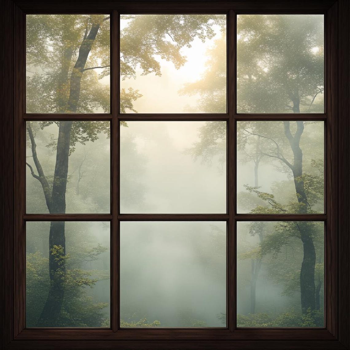 Forest Mist Window Privacy Film Frosted Static Cling Decorative Window ...