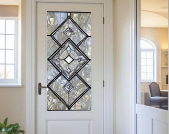 Custom size Window Film Window Cling Window Film Geometric Diamond Stained Glass Pattern