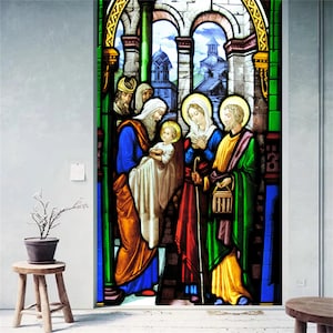 Window Film Church Jesus Christ Stained Glass Films Window Sticker Door Stickers Custom size