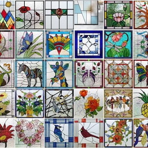 Custom Dimensions 3D Textured Window Film Stained Glass Style UV Protection Privacy Frosted Static cling Window Decal for Glass Windows